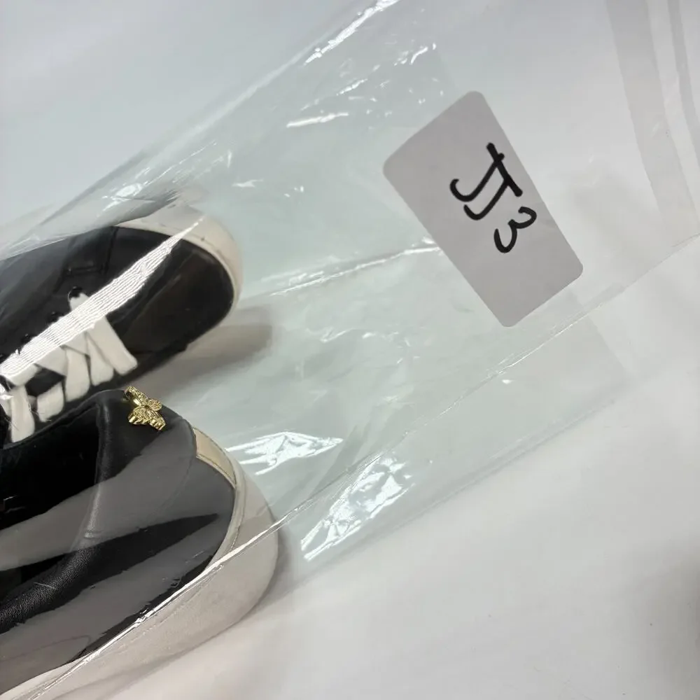 Michael Kors Mindy Black Leather Gold Tone Butterfly Sneakers Shoes Youth Sz 5M